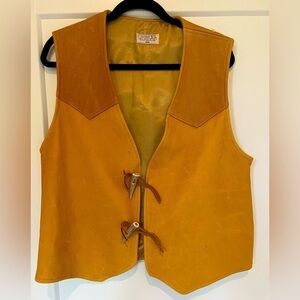 Vintage Hand Made Coastal Cowgirl Lined Leather Vest